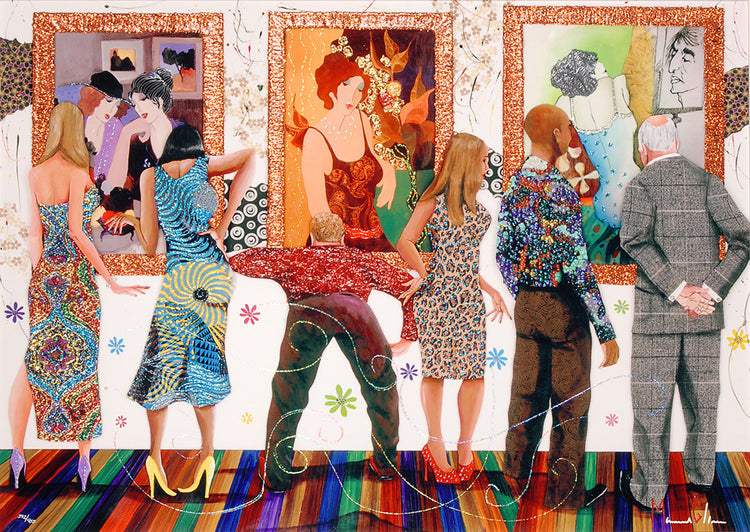 Marcus Glenn - Spectators at the Tarkay Exhibit (2016)