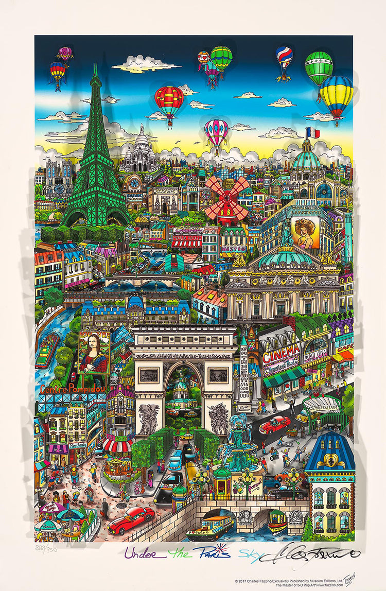 Charles Fazzino - Under the Paris Sky (2018)