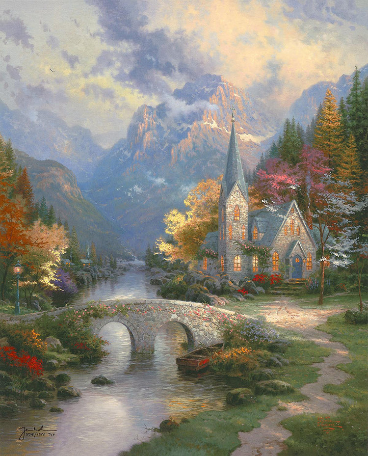 Thomas Kinkade - Mountain Chapel (Medium) (1998)