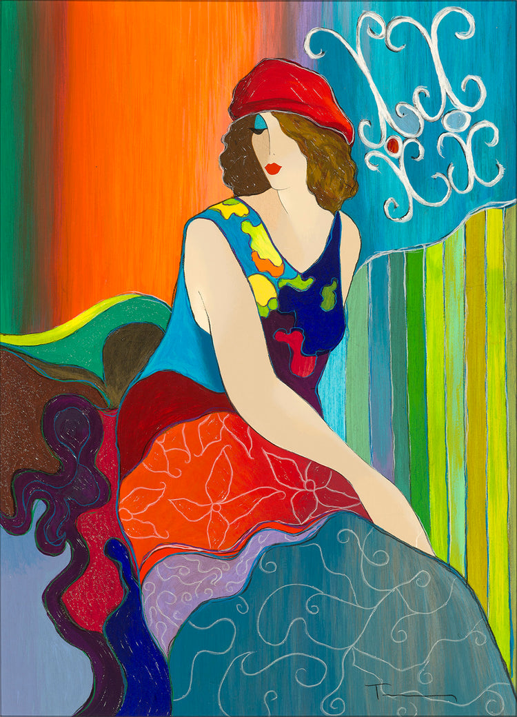 Itzchak Tarkay - Colorful Pose (2006)