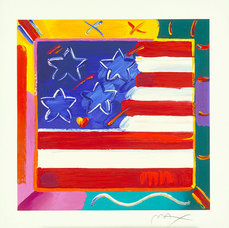 Peter Max - Flag with Heart (2015)