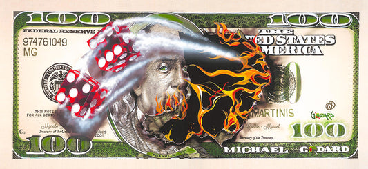 Michael Godard - $100 Bill W/Dice (2018)
