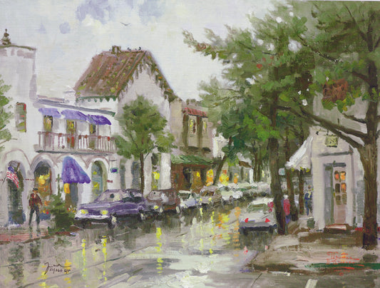 Thomas Kinkade - Rainy Day in Carmel (Large) (1998)